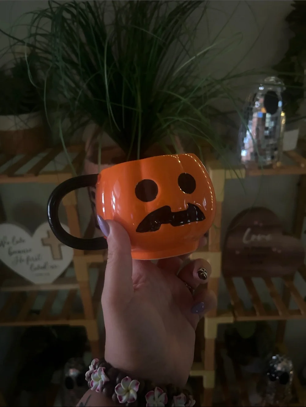 Orange Pumpkin Face Ceramic Mug